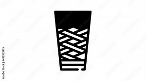 Viking Ancient Culture line icon animation. Viking Hammer And Ax, Bat And Mace, Drink Cup And Wooden Barrel, Clothes And Food