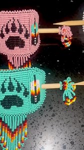 Hand Made Beaded Barrette, Beaded Hair Barrettes, Indigenous Beaded Hair Bun With Sticks, Navajo Beaded Barrette, Hair Accessory - Etsy