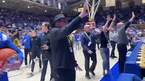 Tar Heels' players were flexing their win in front of the Duke fans after today’s game and things got intense. 😬 [🎥: _andrewcarter/X] | theScore