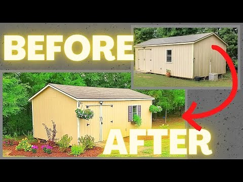 Garden Shed Makeover Using Clearance Plants | New Flower Bed | Exterior Renovation On A Budget