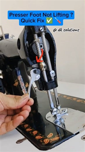192K views · 3K reactions | Presser foot not lifting 樂 How to fix it ! #sewingmachine #sewingmachinerepair #sewingmachineservice #sewingtipsandtricks #tailoring #silaimachine | DK Solutions | Facebook