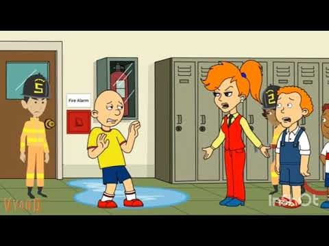 Caillou pull fire alarm prank grounded big time enjoy