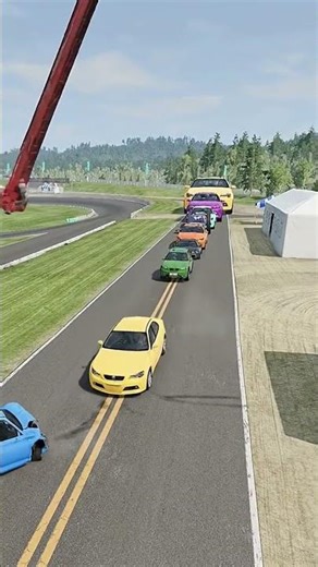 Big & Small Colorful Cars vs Big Hammer #76 | BeamNG.drive