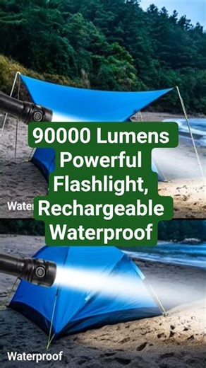 #DreamScreenAI 90000 Lumens Powerful Flashlight, Rechargeable Waterproof Searchlight Super Bright.