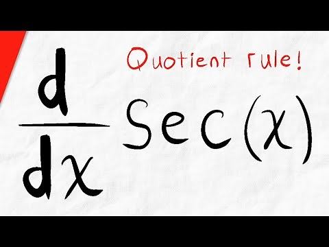 Derivative of sec(x) with Quotient Rule | Calculus I Exercises