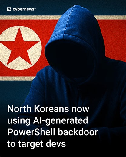 Cybernews on Instagram: "Konni, a North Korean threat actor, has been using PowerShell malware generated using AI tools to attack developers and engineering teams in the blockchain sector. The phishing campaign has targeted users in Japan, Australia, and India. Read more - link in bio."
