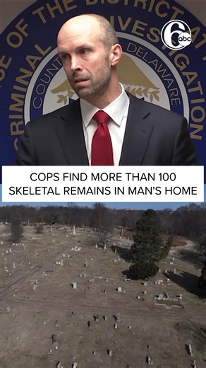 6abc on Instagram: "Bones and skulls visible in the back seat of a car near an abandoned cemetery in Delaware County, Pa., led police to a basement filled with body parts, which authorities say were hoarded by a man now accused of stealing about 100 sets of human remains."