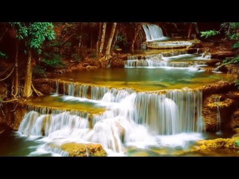 OMG! Such beautiful natural waterfall, amazing flowing cascading down, nice music sound