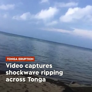 1.1M views · 6.5K reactions | A dramatic video has captured the moment a massive shockwave booms through the air in Tonga after Saturday’s volcanic eruption.  https://bit.ly/tongaboom_1news_160122 It was eventually heard in several countries, including NZ and America. Tsunami waves began hitting the islands of Tonga shortly after this video was filmed. There have been no official reports of any deaths so far. | 1News | Facebook