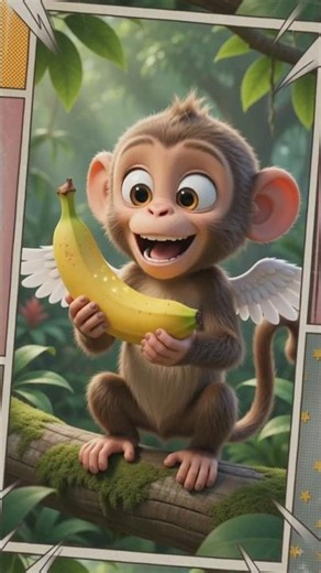 🍌 Monkey vs Flying Banana 😂 | Funniest Cartoon Short #shorts