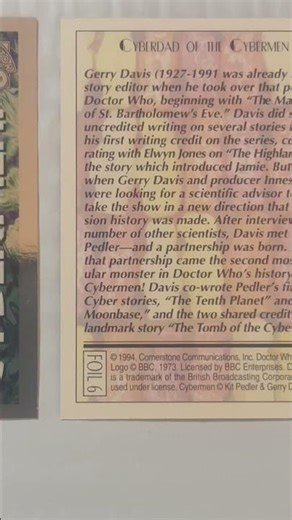 ⚙️ Doctor Who Cybermen Foil Card #6 — The Architects of the Cybermen