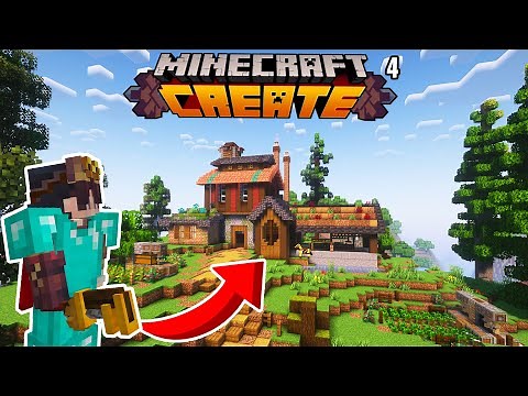 Building a LUMBER MILL using Minecraft Create