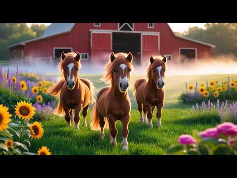 ### 🐴💃 Three Little Horses Dancing | Cute Kids Song & 3D Nursery Rhyme 🎶