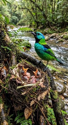 A GESTURE THAT GUARANTEES LIFE 🐣🌿 #birds #wildlife #animals #amazingnature