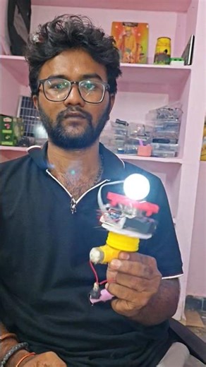 Solar Powered Animal Repellent Light with Rotating Motor | Smart Night Protection System