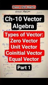 Types of Vector, Zero vector, unit vector, coinitial vector, equal vector #shorts