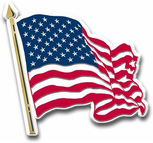 American Flag Magnet (Waving) by Classic Magnets, Collectible Patriotic Military Souvenirs and Gifts Made in the USA