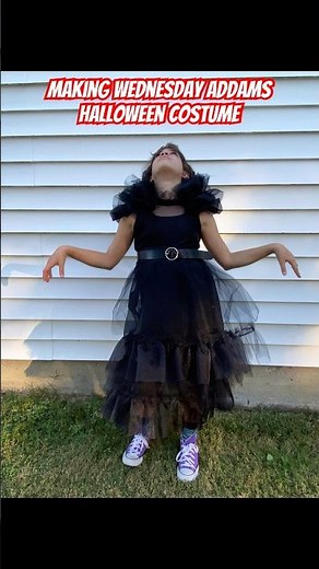 WEDNESDAY ADDAMS Dress DIY Halloween Costume #wednesday #wednesdayaddams #costume #diy