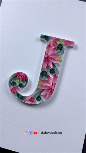 DIY Quilling Letter J | Paper Quilling Typography Art #shorts #alphabet #quilling #letter
