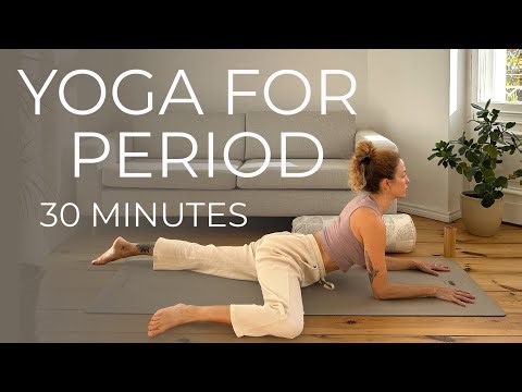 Yoga for Period | 30 min Slow Yoga Flow for Menstruation, Cramps, Pms