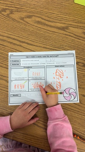 Comment "DECEMBER" now! ✨🎄 Candy Cane Science = HOLIDAY MAGIC! We had the sweetest time making fizzy candy canes and filling out our science printable, and that’s just ONE of the fun activities in this resource! From sink-or-float to taste tests to candy cane measuring, your kiddos will be learning, exploring, and giggling the whole way through. ❤️🤍 Perfect for December STEM, centers, or a whole-class investigation! 🔍 #stemactivity #decemberstem #candycanescience #scienceforkids | Simply Kind