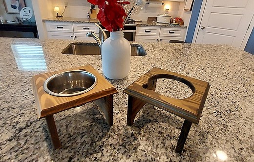 Single Dog Food and Water Bowl Stand | Elevated Dog Dish - Etsy