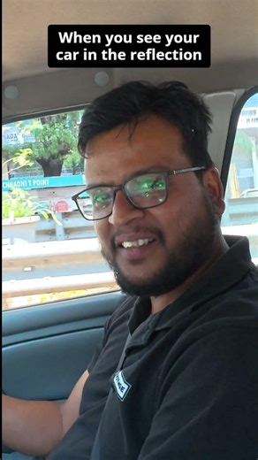 When you see your car in the reflection #meme #relatable #fyp