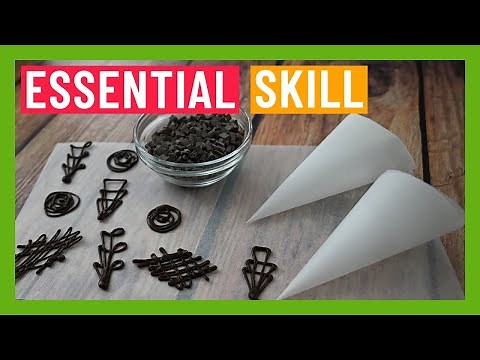 How to make a DIY paper piping bag (Essential for chocolate piping!)