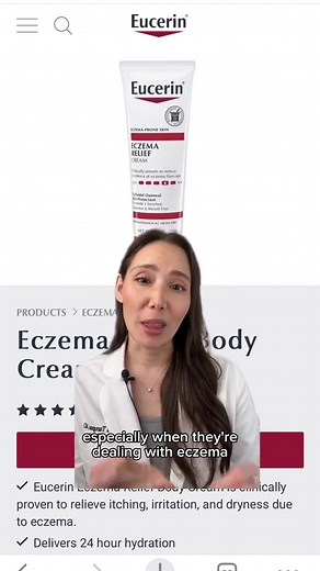 @dr.mamina recommends products with Colloidal Oatmeal a skin protectant for eczema prone skin. ​ Our Eucerin Eczema Relief Cream has entered the chat ⤵️​ ♥️ Clinically proven to relieve itching, irritation, and dryness due to eczema.​ ♥️Delivers 24 hour hydration​ ♥️ Fragrance and steroid free #EucerinUS #EucerinSkin #SkincareCommunity #SkincareMustHaves #WithYouForLife #SkincareRoutine #DrySkin #Moisturizer #Eczema #EczemaSkincare​​