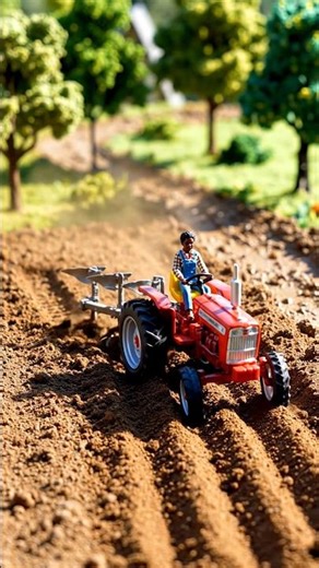 Tiny Tractor Starts the Mini Farm! 🚜🌱#MiniFarming #TinyTractor