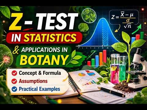 Z-Test in Statistics | Concept, Formula & Applications in Botany Research | Easy Explanation