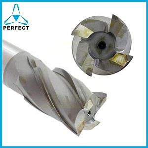 [Hot Item] High Speed Steel Insert Carbide Spiral Inlaid/Inlay Milling Cutter End Mill with Taper Shank Welding Edge