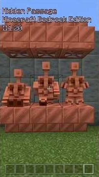 Minecraft Bedrock : Hidden Passage, Redstone Build 💪🏻💪🏻💪🏻💪🏻💪🏻💪🏻 #minecraft