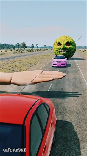 Big & Small Cars vs Giant Hand Slap in the game BeamNG.drive