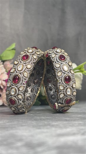Ruby Bangles Sabyasachi Kadas Antique Bangles Silver Polki Bangles Moissanite Kadas Gold Kangan Bridal Chura Indian Jewelry Premium Gift Set - Etsy