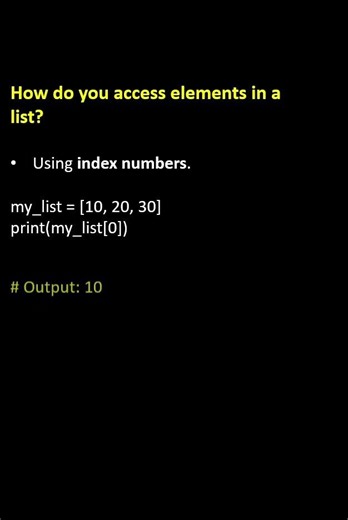 How to Access Elements in a Python List? | Python Interview Question #pythonanddjango