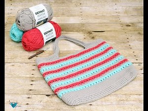How to Crochet: Beach Please Summer Tote (Criss Cross Stitches and SC in Back Loops)