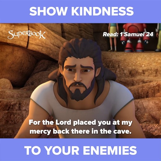 25K views · 2.9K reactions | David had the chance to harm King Saul, but he chose to be kind and still honored him as God's anointed one. Parents, you can share this truth with your children: to respond with grace, kindness, and love—even to those who have wronged them. ❤️❤️❤️ . . . . . SUPERBOOK Bringing Bible Stories and Jesus' love to kids everywhere Series + App + Academy + Outreach | Superbook | Facebook