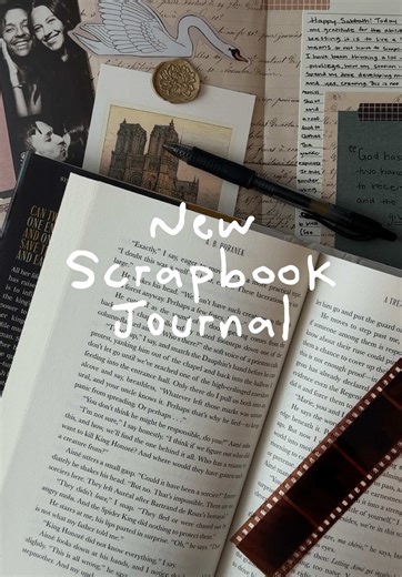 Start a new scrapbook journal with me! The first page is always my favorite 🤍 & in other news, I really need to get my nails done 🤭 #scrapbookjournal #scrapbooking #scrapbookingideas #scrapbookwithme #creativejournaling