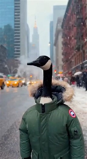 إوزة🪿 ترتدي سترة من ماركة كندا غوس #مقاطع_قصيرة #shorts