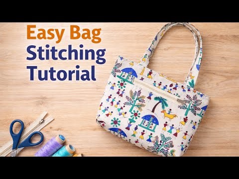 How to Make a Handbag at Home // Full Sewing Tutorial // Easy Tote Bag Handmade Ladies Bag Making