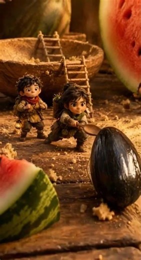 Tiny Village vs Giant Watermelon Seed 😱