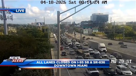 Lanes briefly closed, later reopened on I-95 southbound lanes at SR836 after accident causes massive backup - WSVN 7News | Miami News, Weather, Sports | Fort Lauderdale