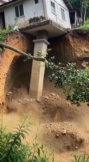 Shocking Truth: A House in China Stands Even After the Ground Beneath Nearly Collapsed