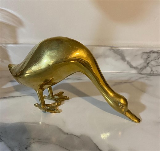 Vintage Solid Brass Duck or Goose Statue, Decorative Accent Piece, a Paperweight, a Bookend, or a Doorstop - Etsy Canada