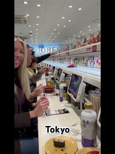 This sushi spot in Japan sends your sushi to you…like a bullet train. 🍣🚄