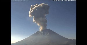 Así fue la explosión del Volcán Popocatépetl la mañana de este lunes (VIDEO)
