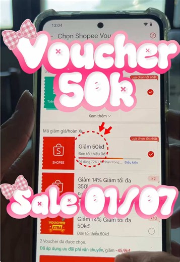 Lụm nhẹ voucher 50k sale 01/07 nè mấy ní#voucher #magiamgia #vouchershopee #magiamgiashopee #sansale1k