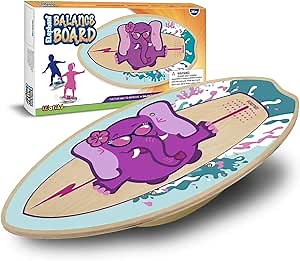 Toddler Balance Board - Wooden Wobble Board Toddler, Kids Wobble Board, Baby Balance Board (Small (17"))