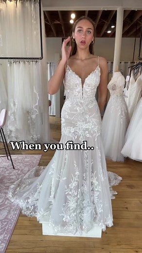 When you are speechless after finding the one 🤩 #Inverted #wibride #engaged #wisconsinbride #chicagobride #mkebride #bride #milwaukee #wedding #weddingtok #2023bride #2022bride #weddingdress #bridal #weddingdressshopping #MadewithKAContest #PerfectPrideMovement #bridalshop